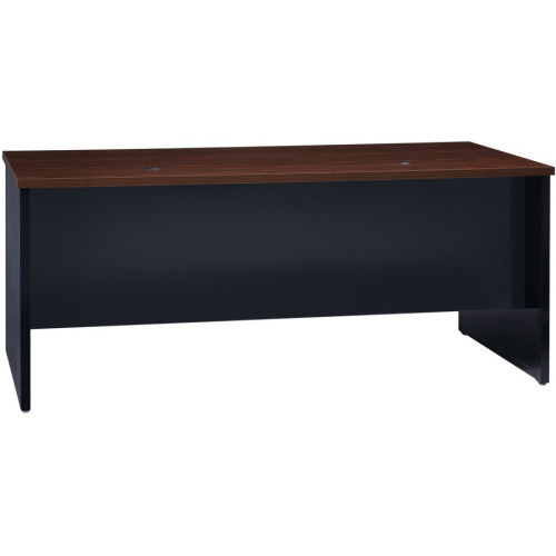 Lorell Walnut Laminate Commercial Steel Desk Series Pedestal Desk - 2-Drawer (79139)