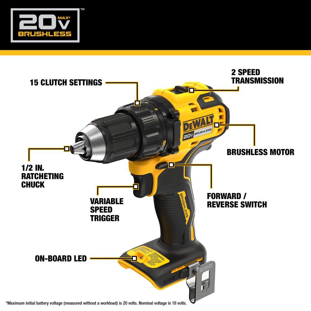 DEWALT 20V MAX* Brushless Cordless 1/2