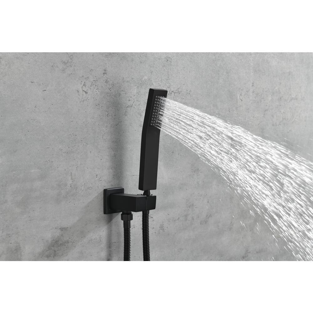 Nestfair 1-Spray Shower System with Shower Head and Hand Shower in Matte Black DGPS0003