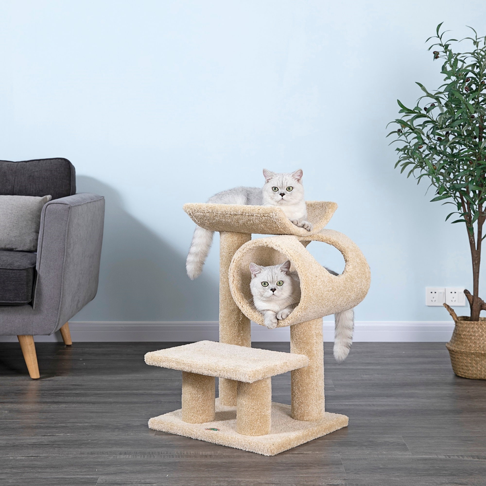 Go Pet Club Premium Carpeted Cat Tree Scratcher Step LP-839， 30