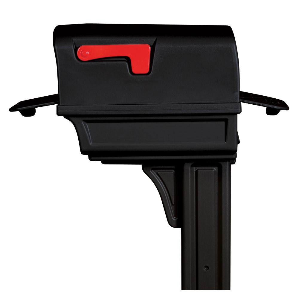 Architectural Mailboxes Gentry Black Medium Plastic All-in-One Mailbox and Post Combo GGC1B00AM