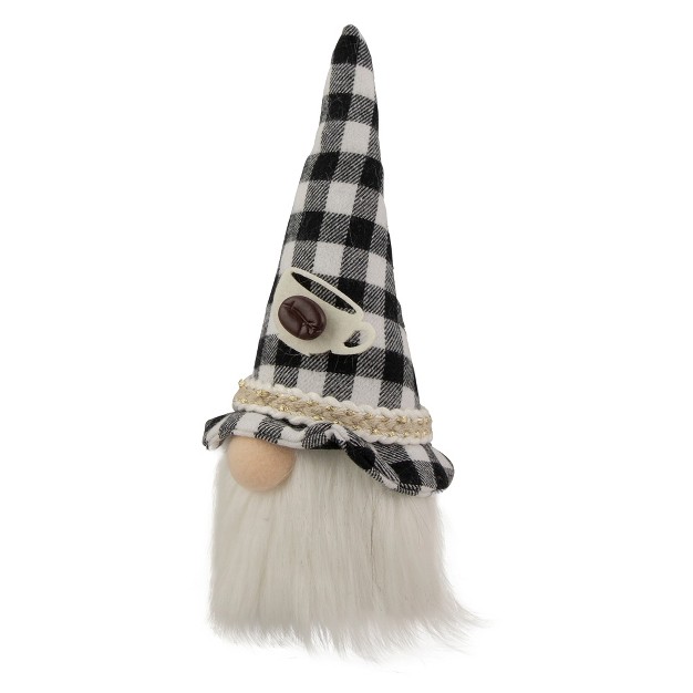 Black And White Buffalo Plaid Coffee Gnome