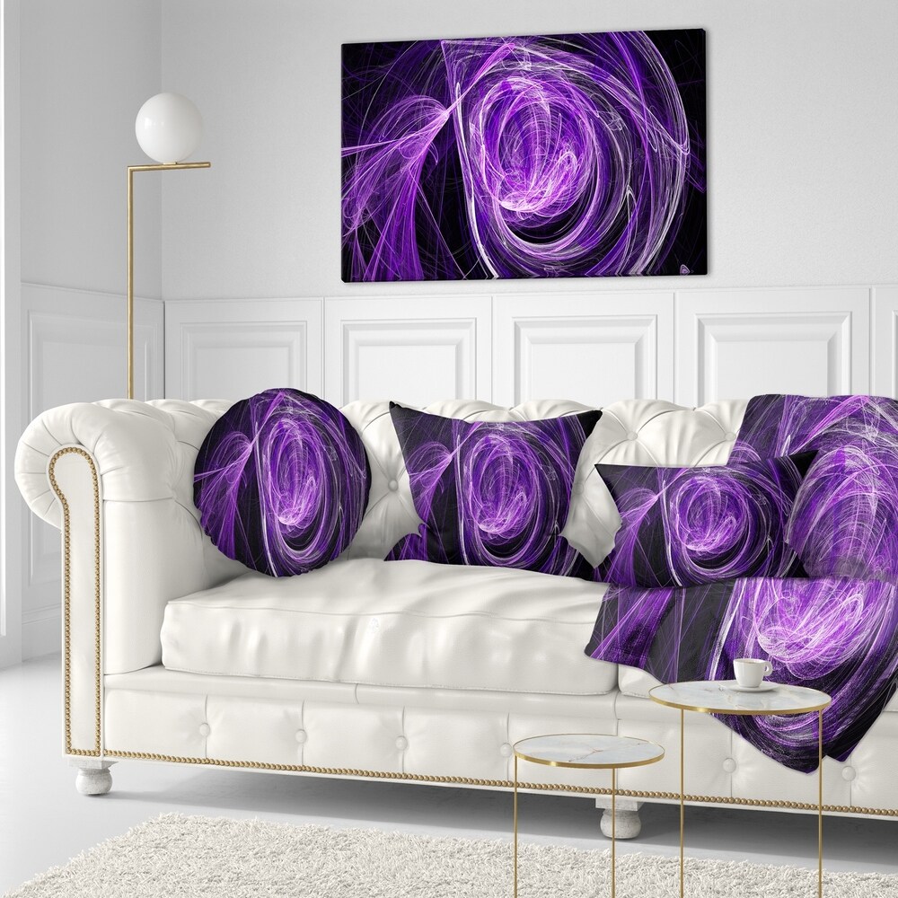 Designart 'Purple Ball of Yarn' Abstract Throw Pillow