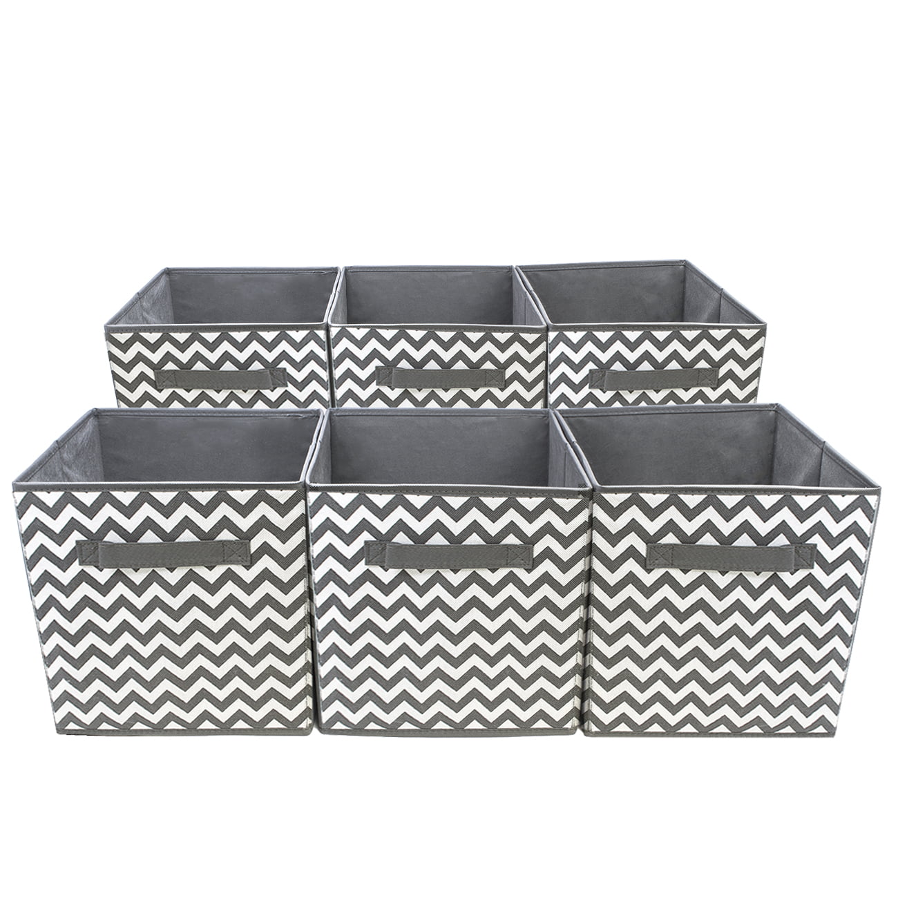 Sorbus Foldable Storage Cube Basket Bin, 6pk, Chevron Pattern