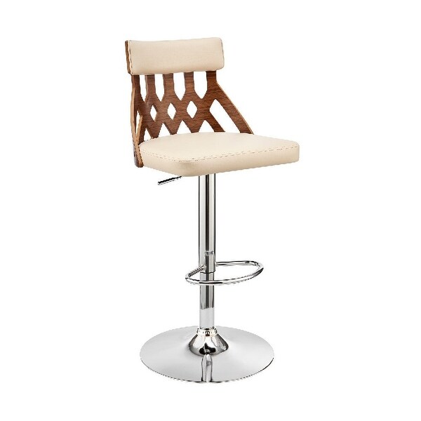 Swivel Barstool with Cut Out Back and Pedestal Base - 20 L X 19 W X 45 H Inches