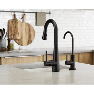 MOEN Sleek Single-Handle Pull-Down Sprayer Bar Faucet Featuring Reflex and Power Clean in Matte Black 7664BL