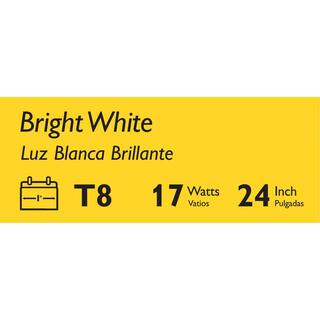 Philips 17-Watt 2 ft. Linear T8 ALTO Fluorescent Tube Light Bulb Bright White (3000K) (1-Pack) 543363