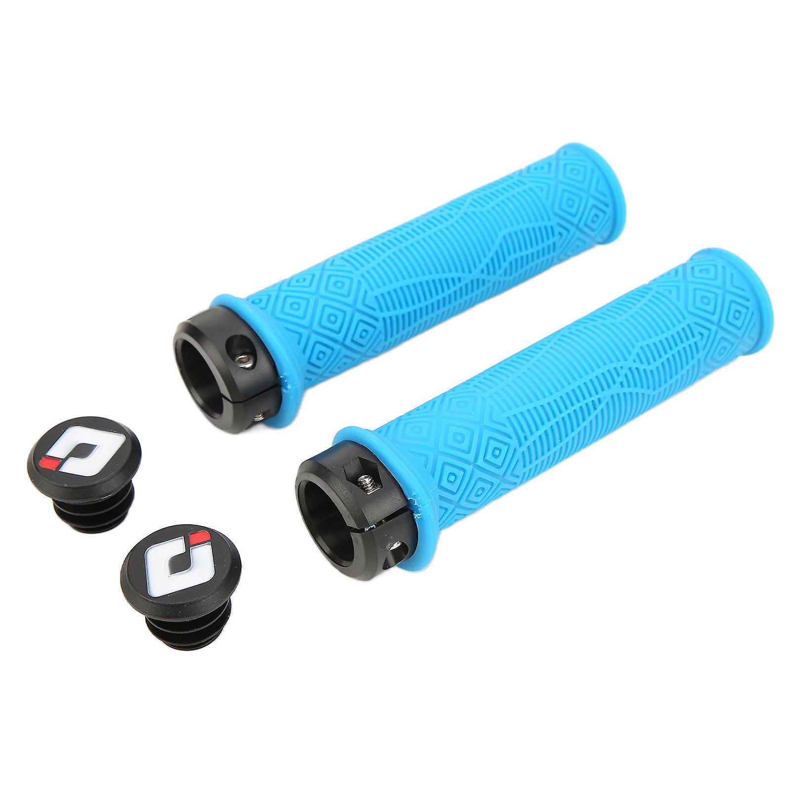 Bike Handlebar Grips Lightweight Rubber Anti Skid Handle Bicycles Grip For Bikesblue