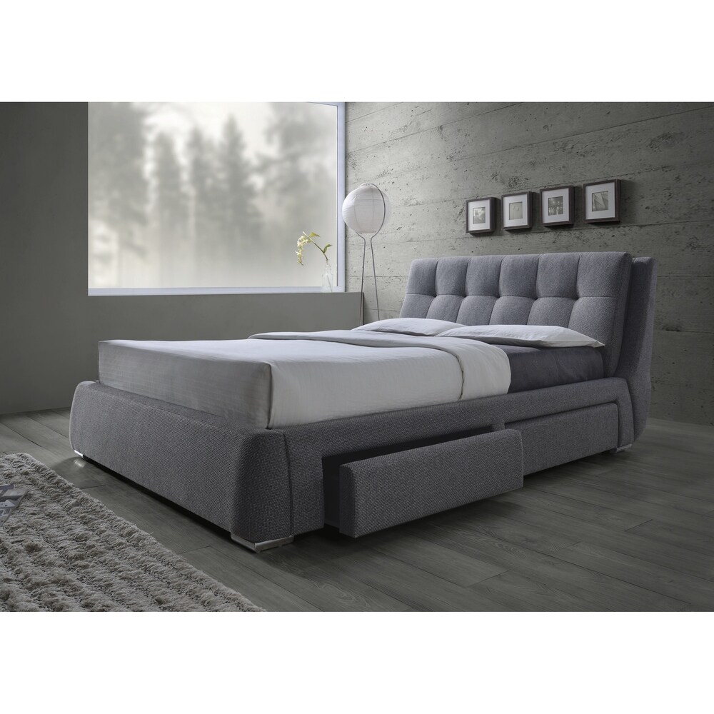 Coaster Furniture Fenbrook Grey Tufted Upholstered Storage Bed