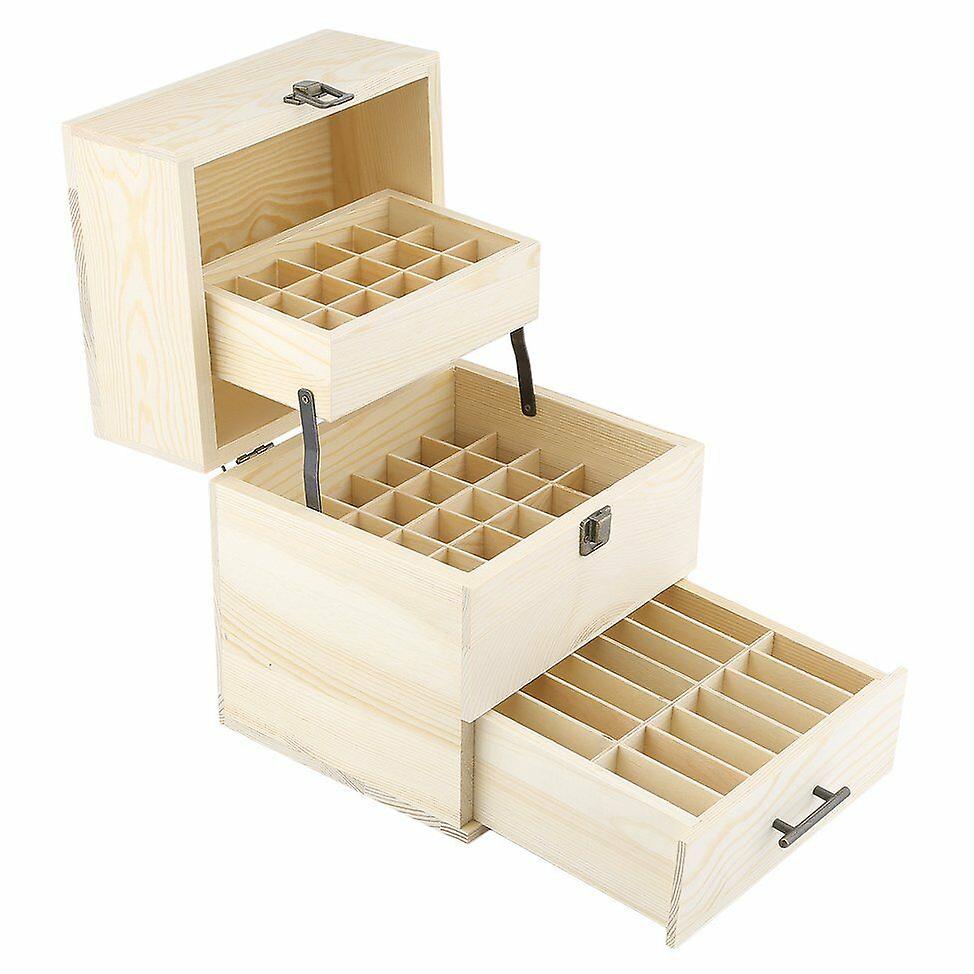 3 Tiers Essential Oil Storage Box Case Wood Container Organizer Display Tool Oz