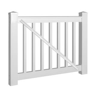 Weatherables Vanderbilt 3 ft. H x 5 ft. W White Vinyl Railing Gate Kit WWG-THDV36-S60