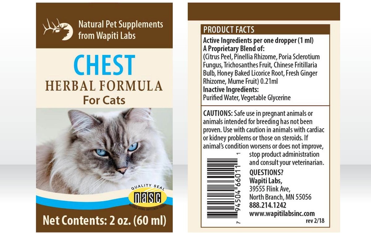 Wapiti Labs Chest Formula for Respiratory Function Cat Supplement