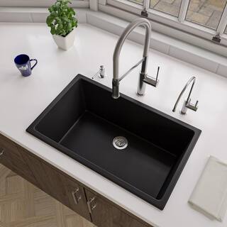 ALFI BRAND Black Matte Fireclay 30 in. Single Bowl Undermount Kitchen Sink AB3018UD-BM