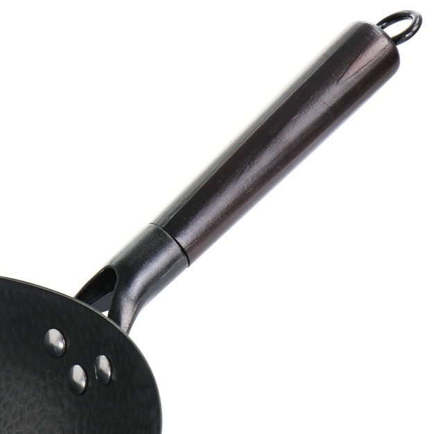 Gibson Home Hammered 13 Inch Heavy Gauge Carbon Steel Wok In Black