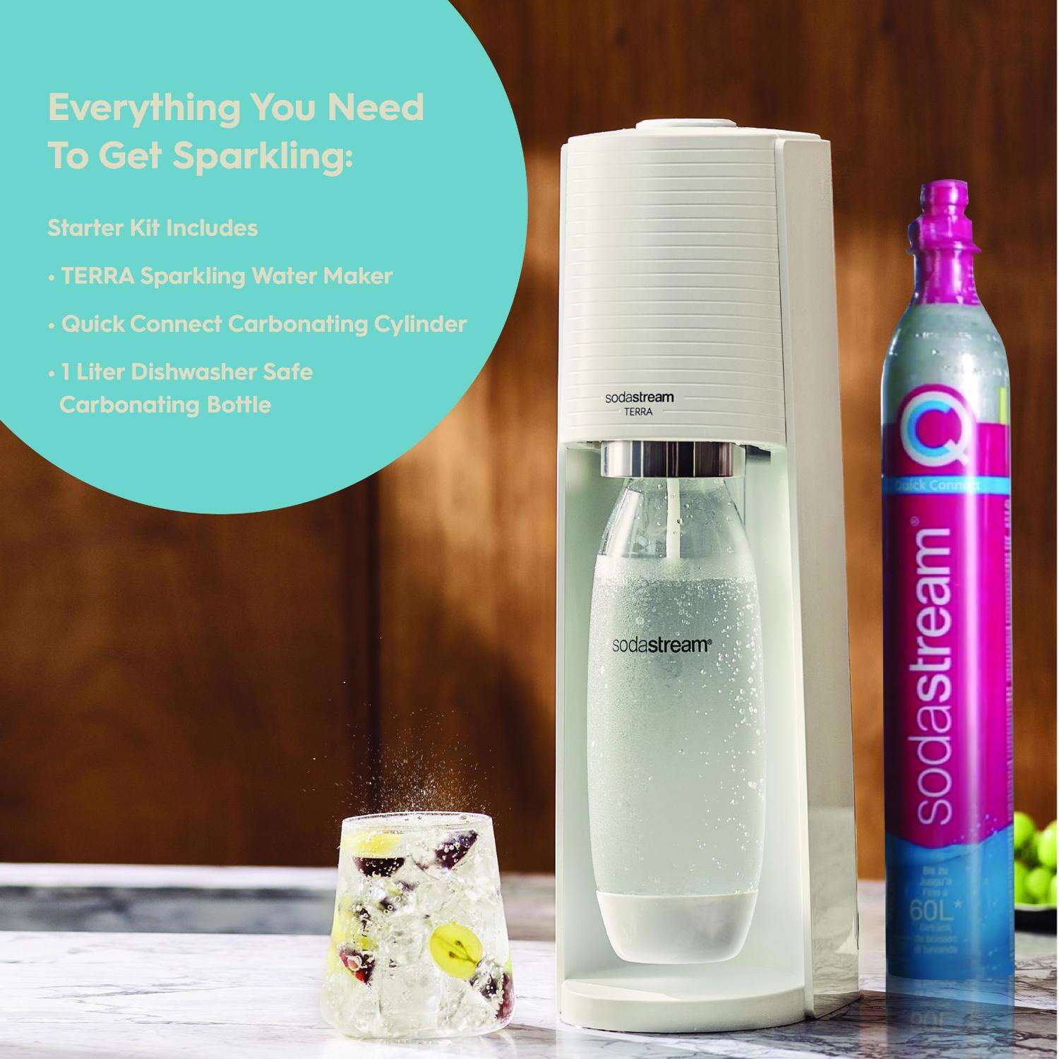 SodaStream Terra Machine Starter Kit White 1 L Soda Maker