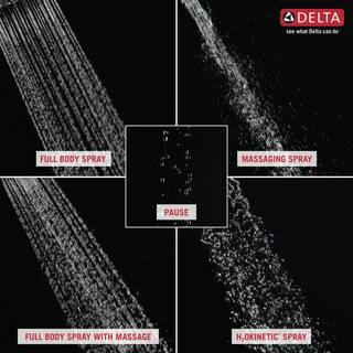 Delta 5-Spray Patterns 1.75 GPM 4.09 in. Wall Mount Handheld Shower Head with H2Okinetic in Matte Black 54445-BL-PK