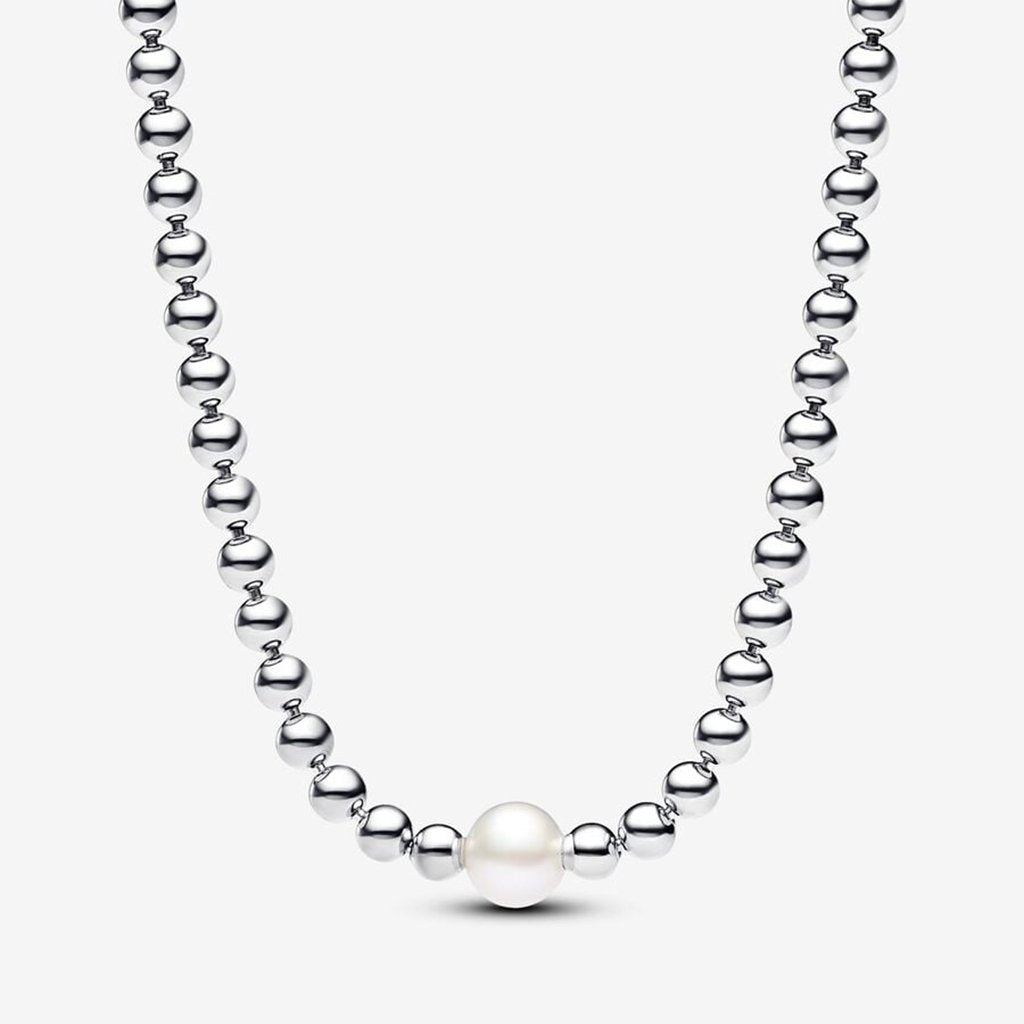 PANDORA  Treated Freshwater Cultured Pearl & Beads Collier Necklace - Sterling Silver