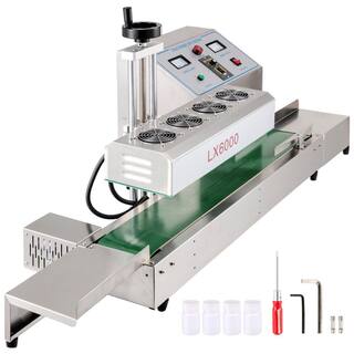 VEVOR Induction Bottle Sealer 110-Volt Continuous Induction Sealer Silver Lx-6000 For Cap Diameter 0.8 in. to 3.1 in. DCGYFKJ6000A00001V1