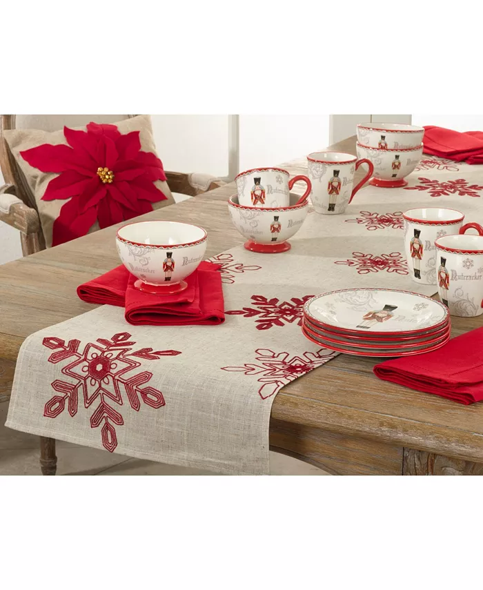 Saro Lifestyle Nivalis Collection Snowflake Design Runner