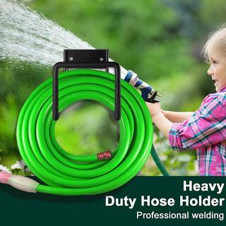 Cubilan Metal Garden Hose Holder - Water Hose Hanger Wall Mount Heavy-Duty Hose Holder Hose Hook Holds Up to 150 ft. B0BKFS8NFW