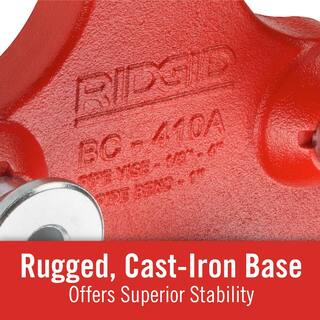 RIDGID 18 in. to 4 in. Pipe Capacity Top-Screw Bench Chain Vise Model BC410A (Includes Pipe Rest  Bender) 40195