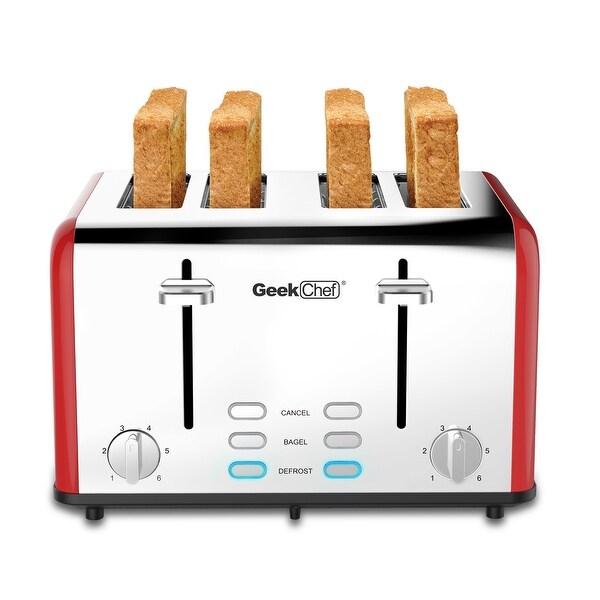 4-slice stainless steel toaster