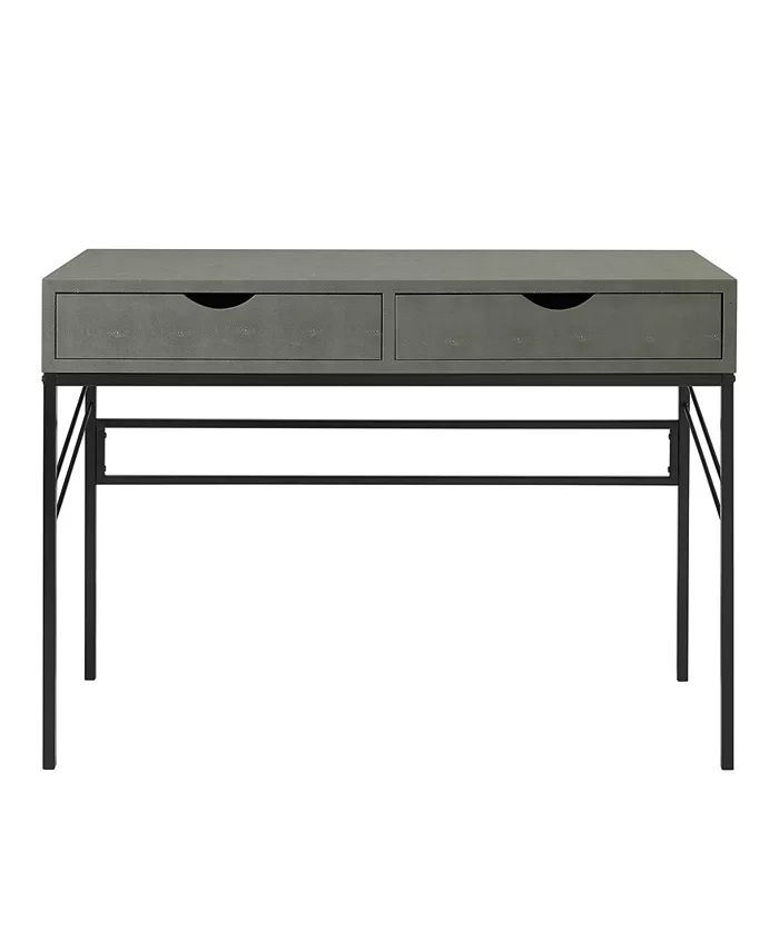 Walker Edison Faux Shagreen 2 Drawer Desk