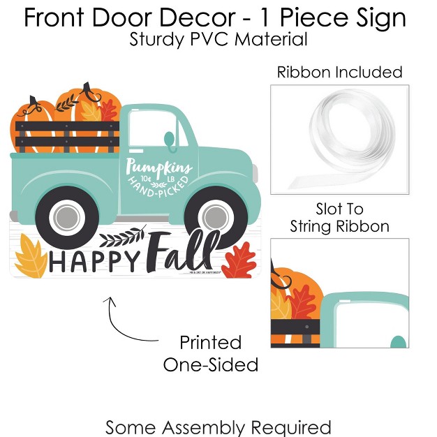 Big Dot Of Happiness Happy Fall Truck Hanging Porch Harvest Pumpkin Party Outdoor Decorations Front Door Decor 1 Piece Sign