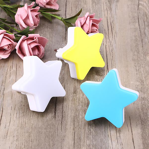 Smart Light Control Small Night Light Five-pointed Star Shaped Wall Lamp For Kids Room Bedroom Hallway (yellow)