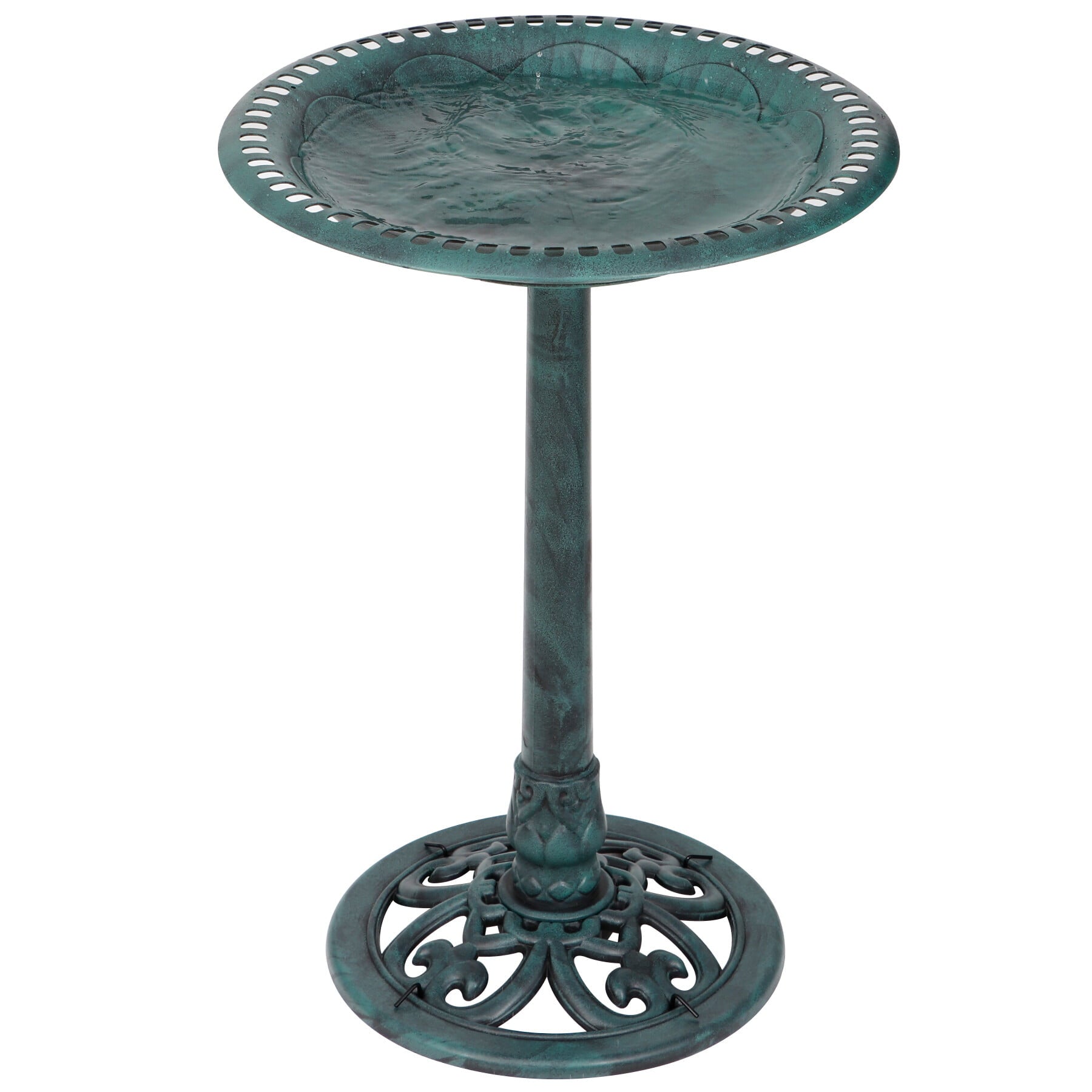 ZENY 28" Height Garden Resin Vintage Freestanding Bird Bath Bowl, Green