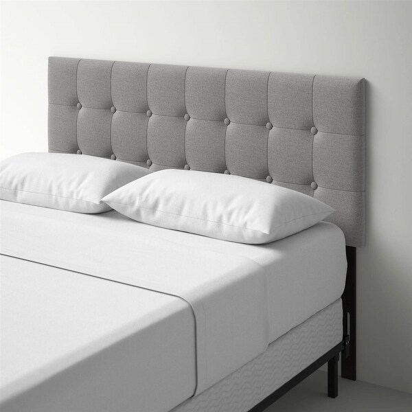 Modern Classic Style Button-Tufted Headboard in Grey Upholstered Fabric - - 36214990