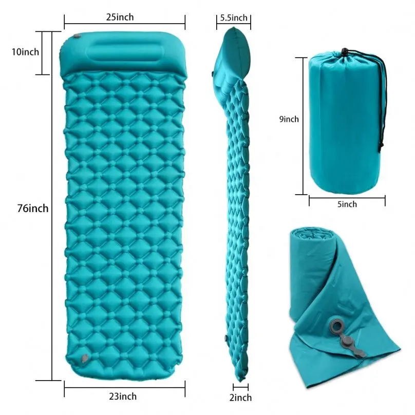 Fantastic Logo Printed Ultralight TPU Compact Backpacking Inflatable Sleeping Mat Air Mattress Camping Insulated Sleeping Pad