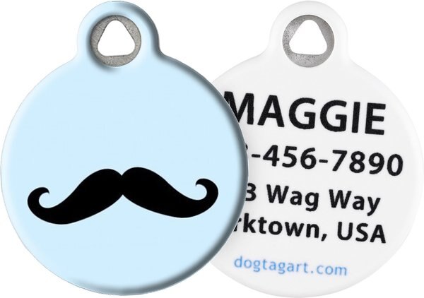 Dog Tag Art Moustache Personalized Dog and Cat ID Tag