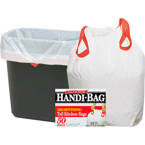 Webster Industries Webster White Drawstring Trash Bags | 13 Gallon， 0.7 Mil， 24