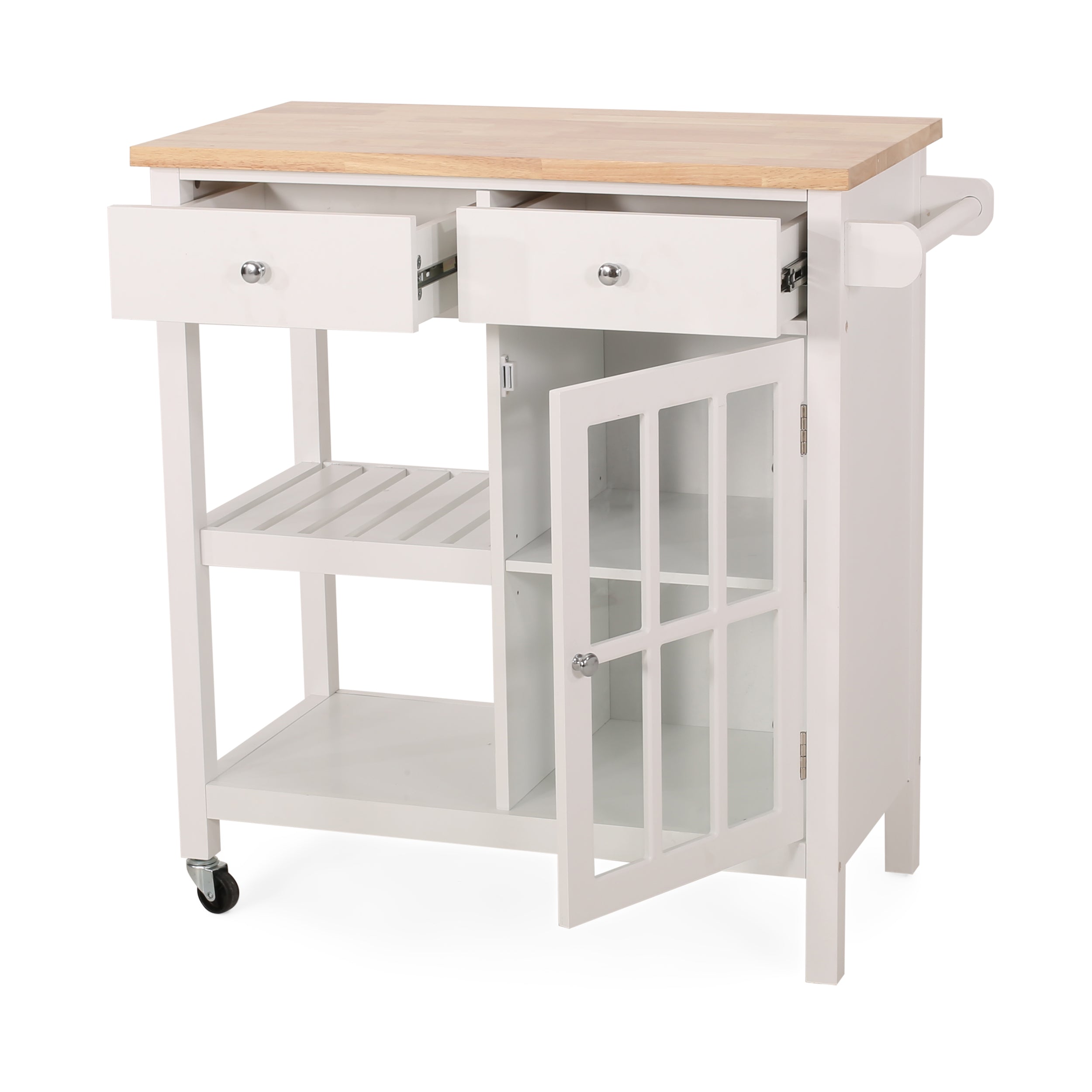 Aidah Contemporary Kitchen Cart with Wheels