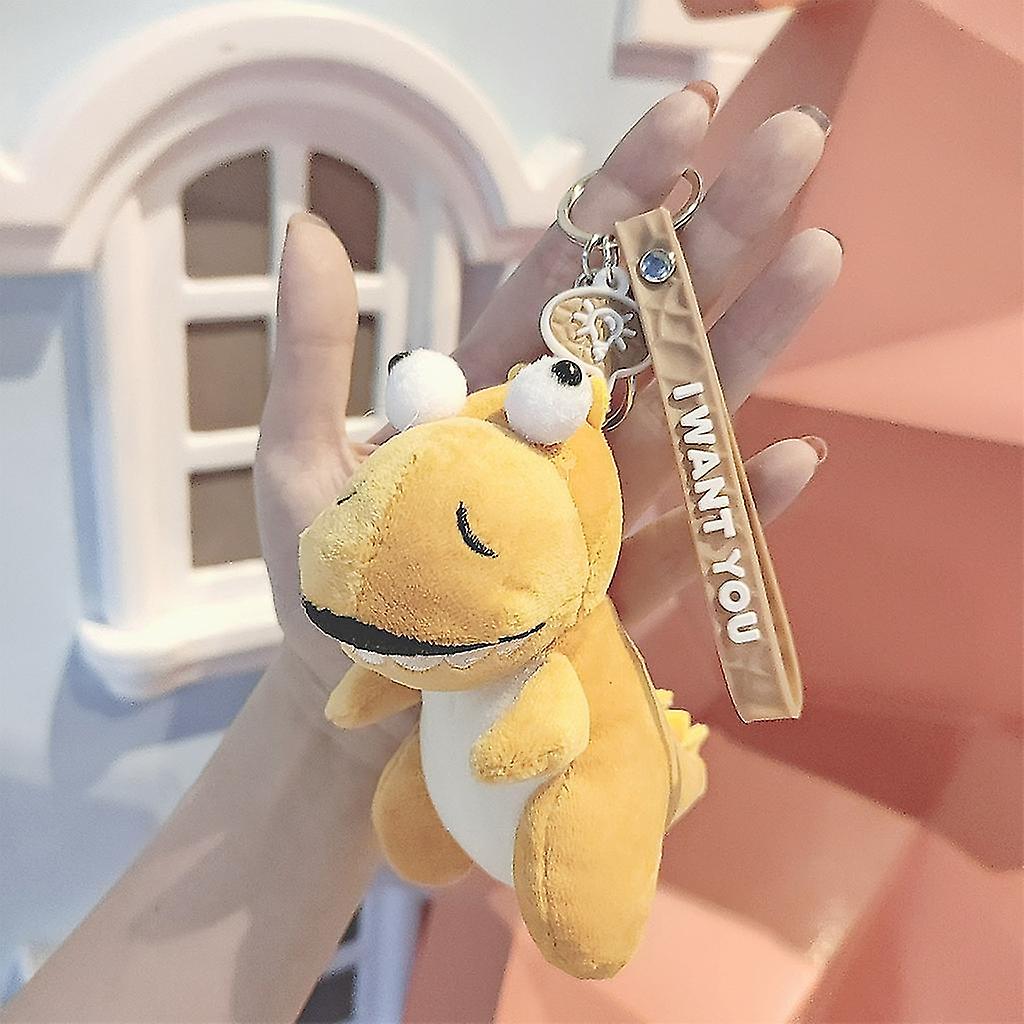 1pcs Couples Simulation Cartoon Dinosaur Plush Pendant For Doll With Keychain