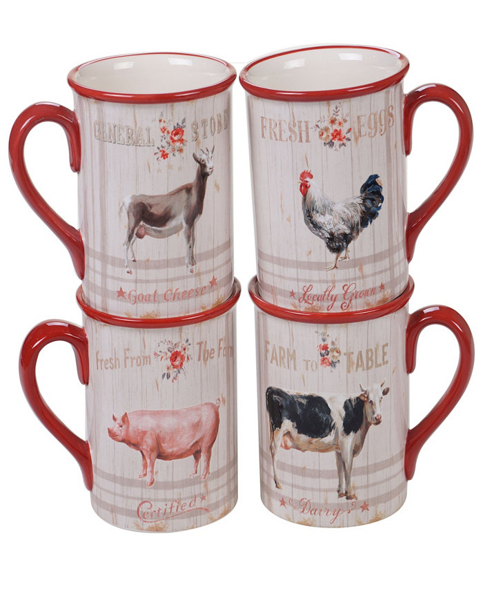 Certified International Farmhouse Mugs Set of 4