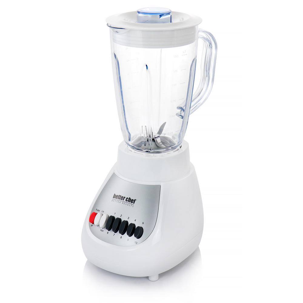 Better Chef 50 oz. 10-Speed White 350-Watt Blender with Plastic Jar 985115666M