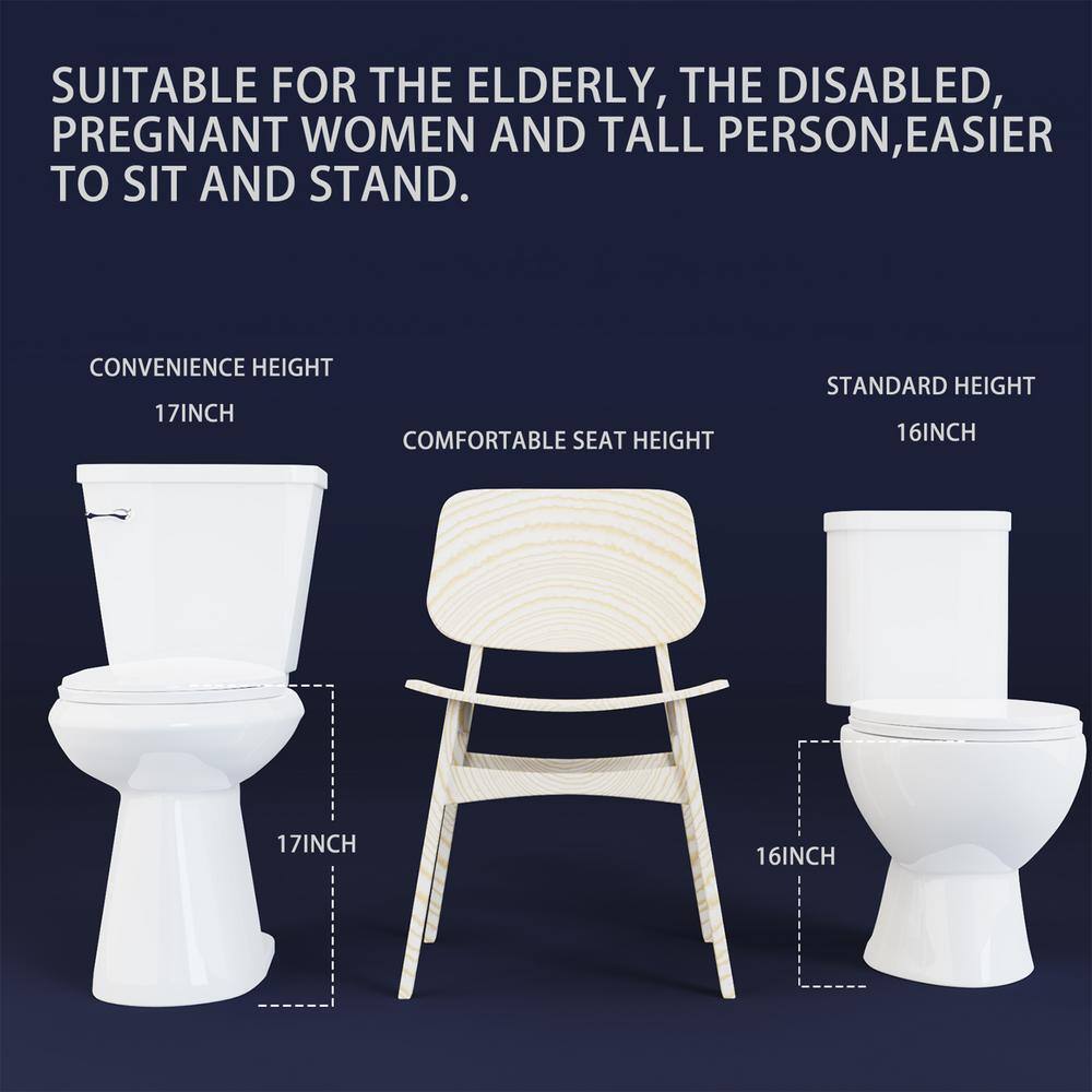 Simple Project High S-Trap 2-Piece 1.28 GPF Elongated Chair Height Floor Mounted Toilet in White (Seat Included) HD-US-TT-5