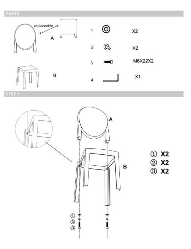 Clear Acrylic Banquet Ghost Chair With Oval Back, Transparent Armless Event Accent Chair