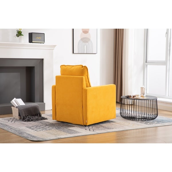 Swivel Round Accent Chair Lounge Sofa for Livingroom， Musterd yellow