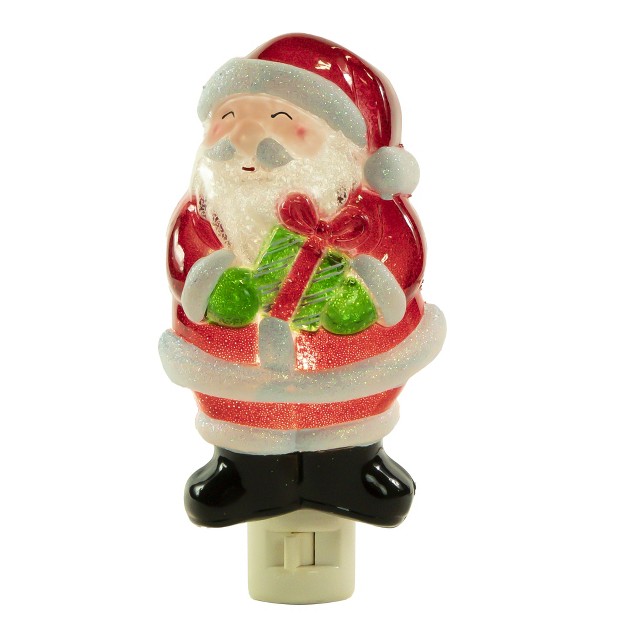 Santa With Gift Frosted Christmas Night Light