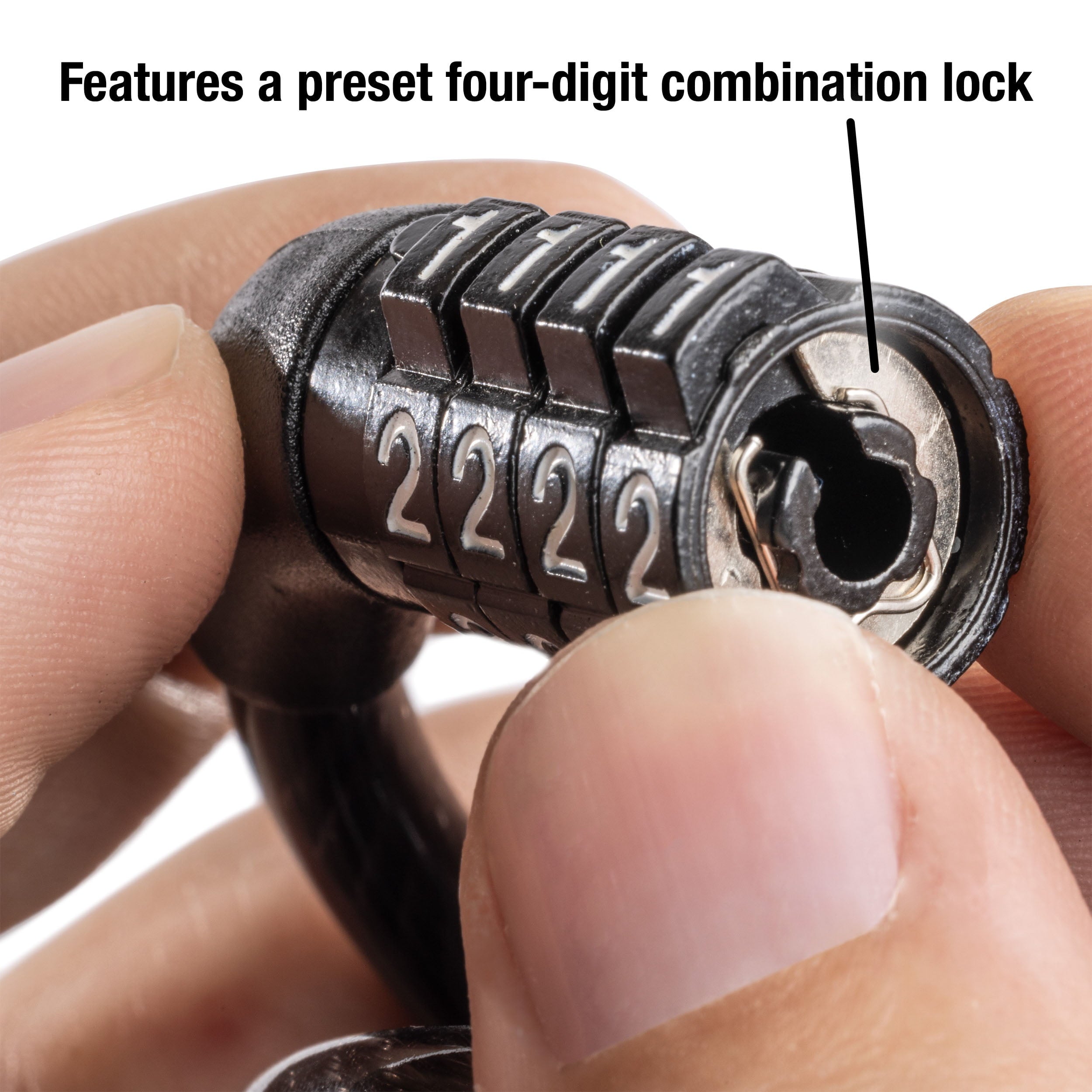 Master Lock 8143D Preset Combination Cable Lock， 4 Ft. (1.2 m.) Long x 5/16 In. (8 mm.) Diameter