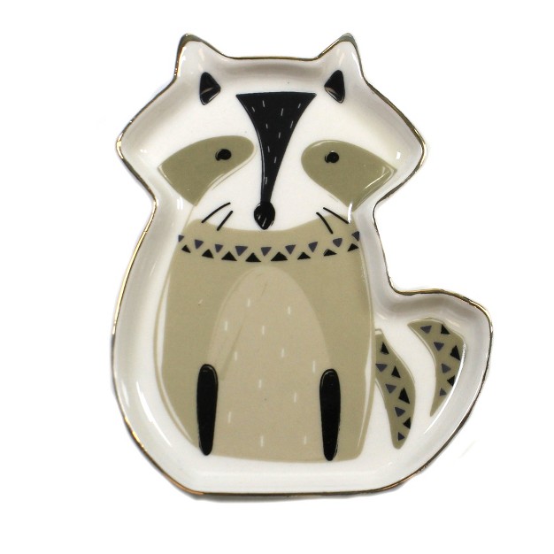 Home Decor Fox Raccoon Trinket Dish Set 2pc Jewelry Decorative Container Sets