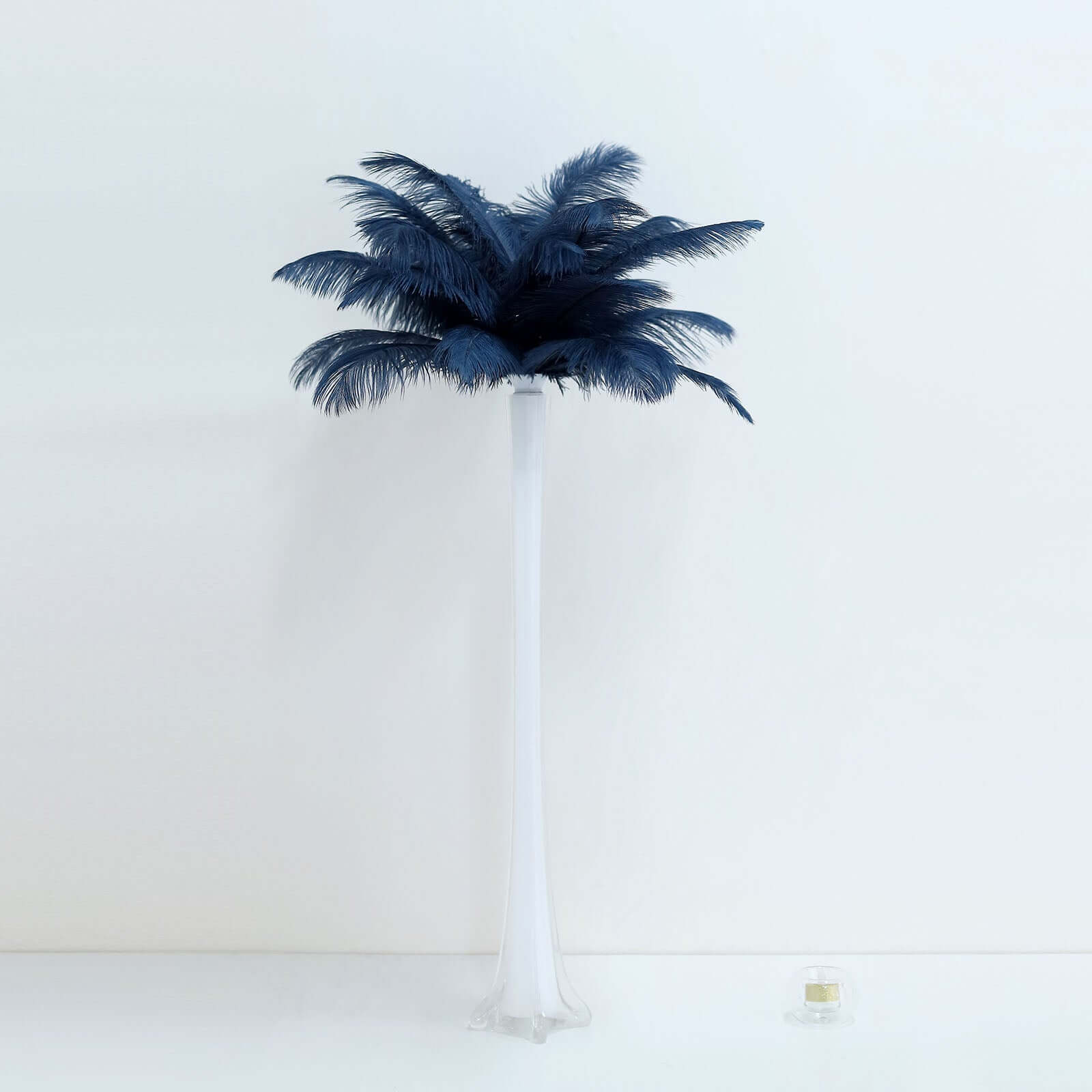 12 Pack Navy Blue Natural Plume Real Ostrich Feathers, DIY Centerpiece Fillers 13