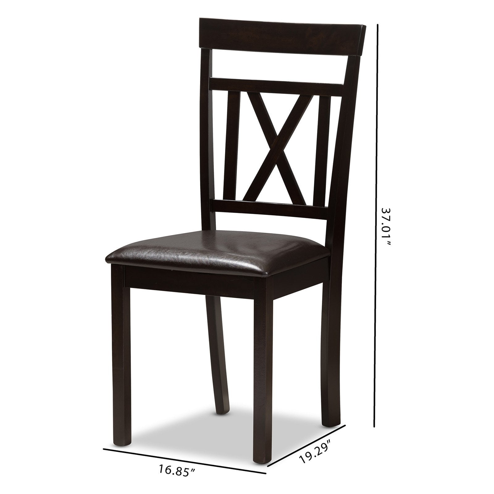 Baxton Studio Rosie Cross Back Dining Side Chair - Set of 2