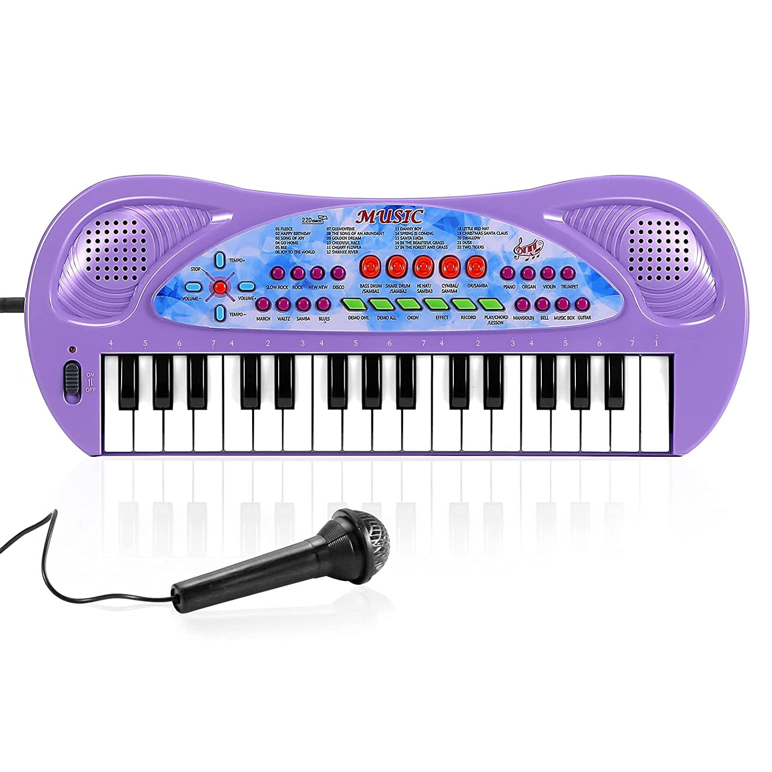 HAOTUTOYS Piano Keyboard for Kids， 32 Keys Portable Piano Early Learning Educational Electronic Music Keyboard Instrument Toys for 3 4 5 6 Year Old Boys and Girls (Purple)