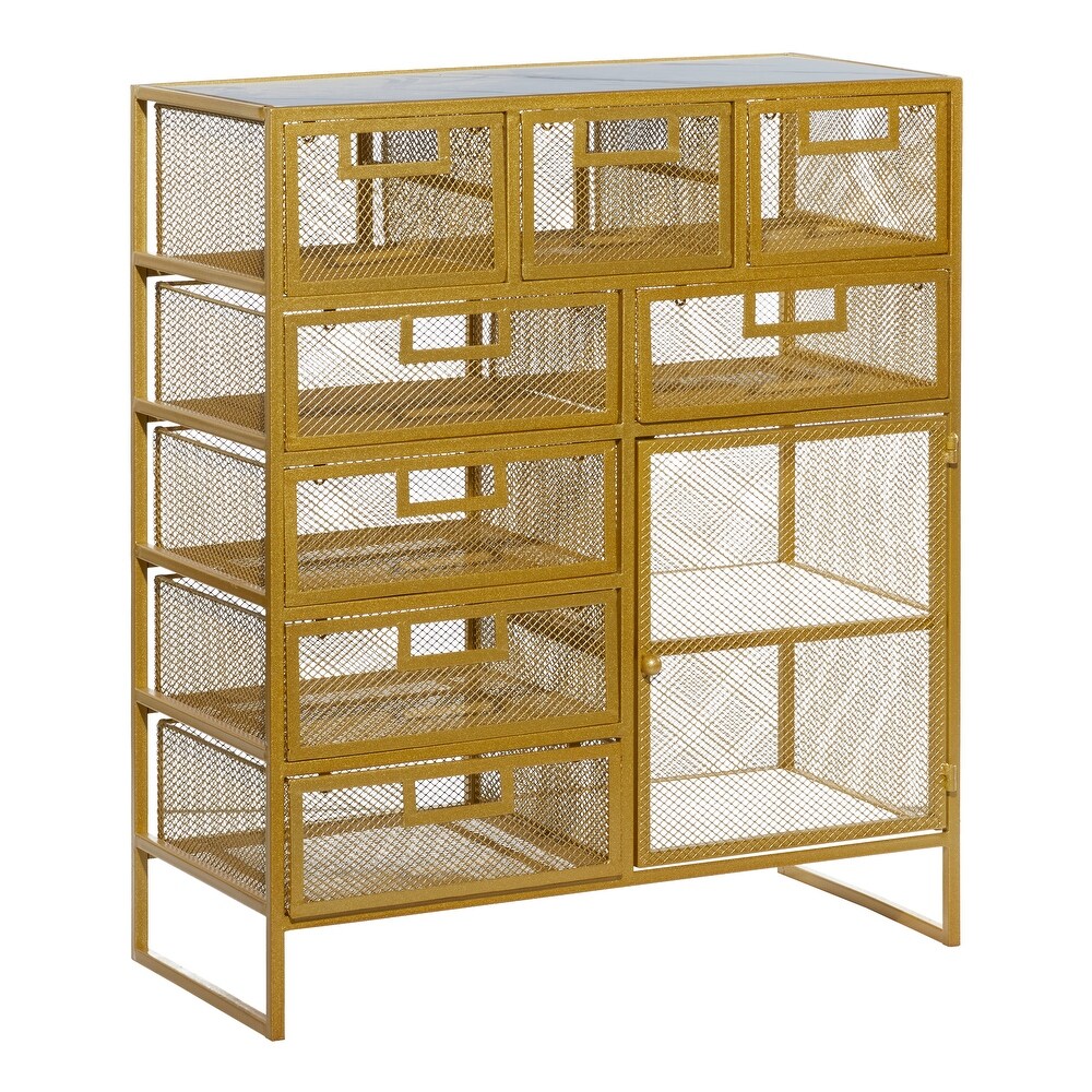 Gold Contemporary Storage Unit   28 x 13 x 32