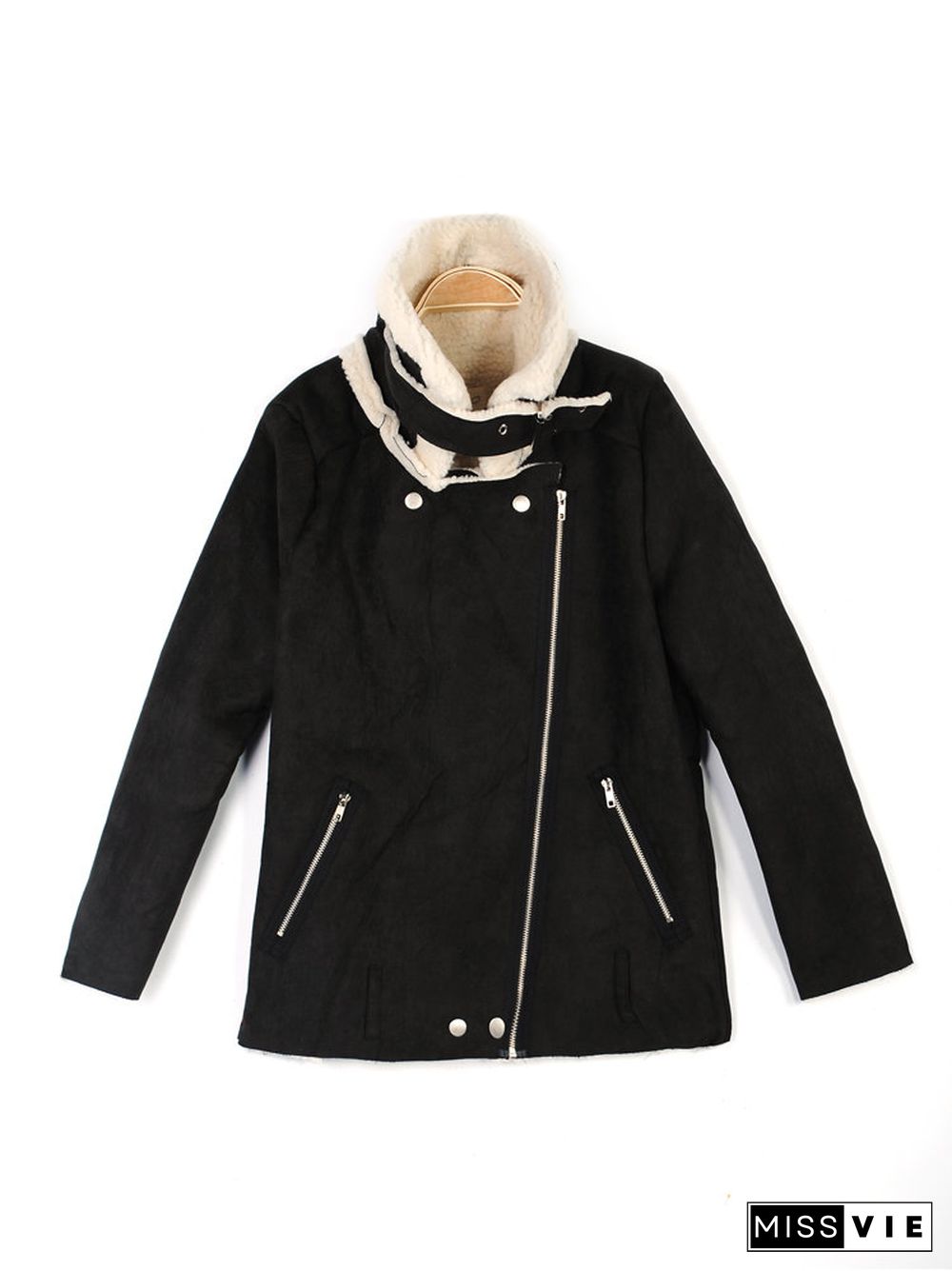 Loose Large Lapel Coat Thick Coat Handsome Locomotive Jacket