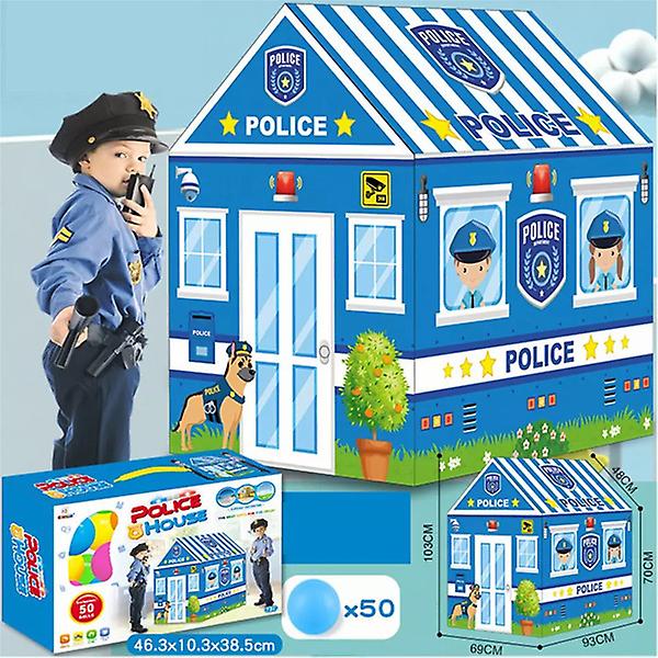 New Police Large Kid Play Tent， Kids Castle Tent House Camping Tents For Kids Indoor Outdoor 29454